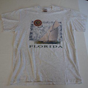 VTG Florida Sailboat T-Shirt  Large Made in USA